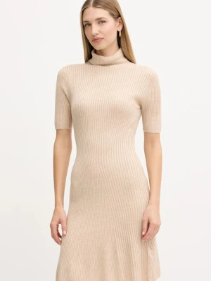 Guess sukienka z dodatkiem wełny JULIA kolor beżowy mini dopasowana W5BK78 Z3OW2