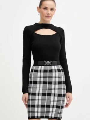 Guess sukienka z domieszką wełny CORALINE kolor czarny mini dopasowana W5BK44 Z3JD2