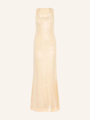 Guess Sukienka Z Siateczki Z Cekinami beige JASNOBRĄZOWY