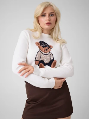 GUESS Sweter Alicia Bear | Regular Fit biały