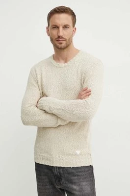 Guess sweter bawełniany DEVEN kolor beżowy lekki M4YR28 Z3GD0