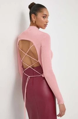 Guess sweter bawełniany MARIE kolor różowy lekki W4RR24 Z3C71