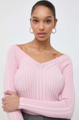 Guess sweter ALLIE damski kolor różowy lekki W4RR44 Z2YN2