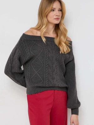 Guess sweter damski kolor szary ciepły