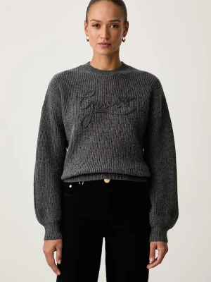 Guess sweter damski z dodatkiem wełny FAITH szary