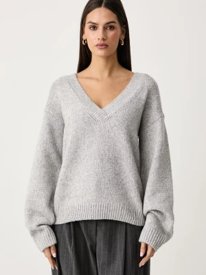 Guess sweter damski z dodatkiem wełny JOLENE szary