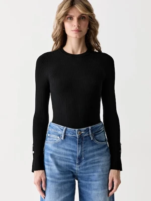 Guess sweter damski z wiskozą ELLIE czarny