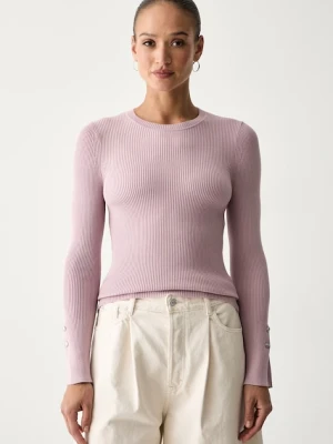Guess sweter damski z wiskozą ELLIE różowy
