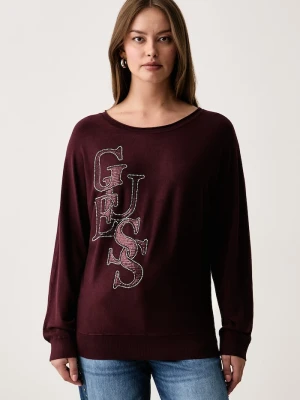 Guess sweter damski z wiskozą ESMERALDA bordowy