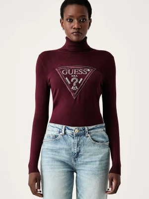 Guess sweter damski z wiskozą HALLIE bordowy