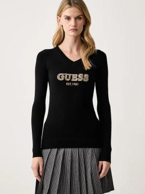 Guess sweter damski z wiskozą HANNAH czarny