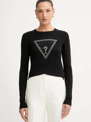 Guess sweter damski z wiskozą KATIE czarny
