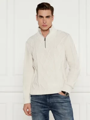 GUESS Sweter DIAMOND CABLE | Regular Fit | z dodatkiem wełny