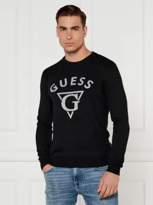 GUESS Sweter EDGAR | Regular Fit | z dodatkiem jedwabiu