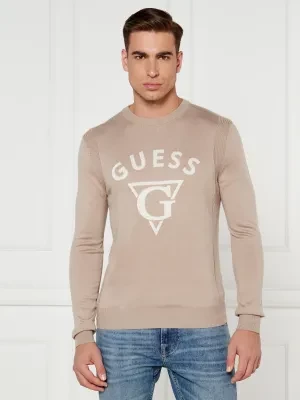 GUESS Sweter EDGAR | Regular Fit | z dodatkiem jedwabiu