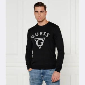 GUESS Sweter EDGAR | Regular Fit | z dodatkiem jedwabiu