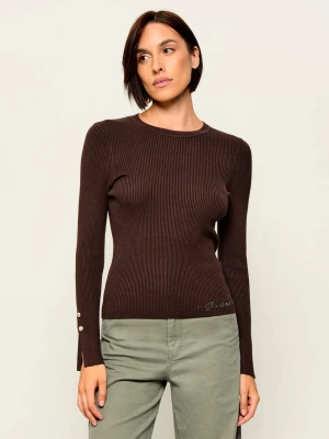 GUESS Sweter Ellie | Slim Fit brązowy