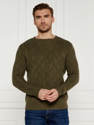 GUESS Sweter EVANDER | Regular Fit | z dodatkiem wełny khaki