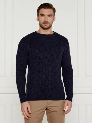 GUESS Sweter EVANDER | Regular Fit | z dodatkiem wełny granatowy