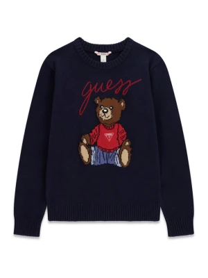 Guess Sweter H6BR01 Z1336 Granatowy Regular Fit