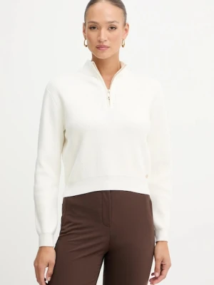 Guess sweter HARLEY damski kolor beżowy lekki z półgolfem W5BR29 Z0572