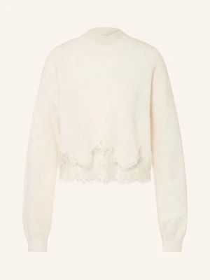 Guess Sweter Hayden Z Koronką grau ECRU