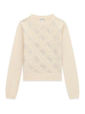 Guess Sweter J6BR13 Z1347 Kremowy Regular Fit