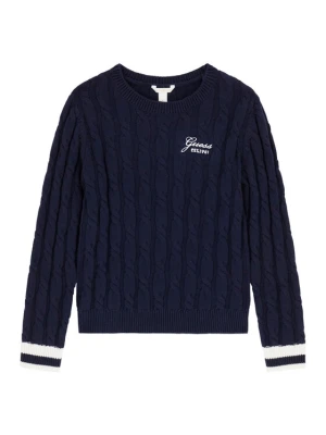 Guess Sweter J6YR06 Z0836 Granatowy Regular Fit