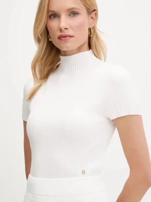 Guess sweter JAYLA damski kolor biały z półgolfem W5YR04 Z0040
