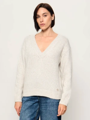 GUESS Sweter Jolene | Regular Fit | z dodatkiem wełny beżowy