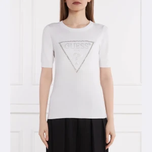 GUESS Sweter KAYLA LOGO RN SS SWTR | Slim Fit
