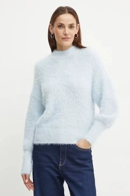 Guess sweter KEYLA damski kolor niebieski z półgolfem W4BR25 Z3BH0