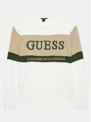 Guess Sweter L4BR02 Z32N0 Biały Regular Fit