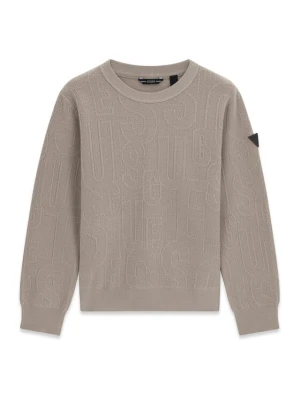 Guess Sweter L6BR04 Z1590 Beżowy Regular Fit