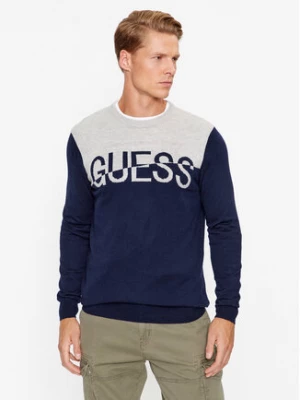 Guess Sweter M3BR09 Z3052 Granatowy Regular Fit