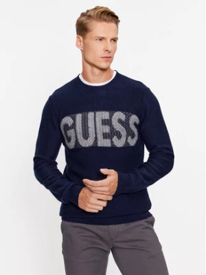Guess Sweter M3BR50 Z38V2 Granatowy Regular Fit