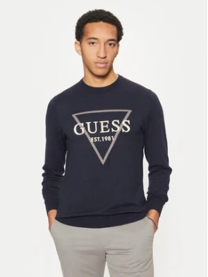 Guess Sweter M5RR02 Z3KI1 Granatowy Regular Fit