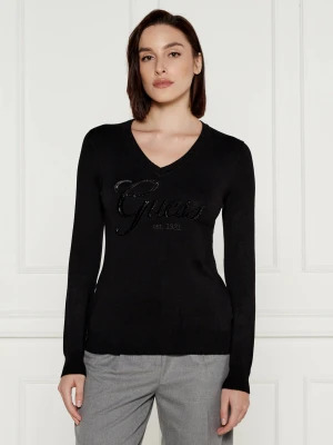 GUESS Sweter MEGAN | Slim Fit czarny