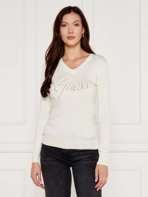 GUESS Sweter MEGAN | Slim Fit ecru