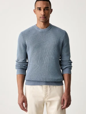 Guess sweter męski bawełniany MANNY niebieski