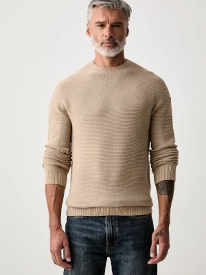 Guess sweter męski bawełniany MATTH beżowy