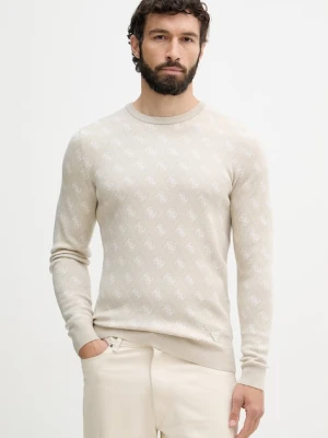 Guess sweter męski z dodatkiem wełny MARTIN beżowy