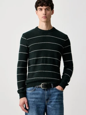 Guess sweter męski z dodatkiem wełny NORVAL zielony