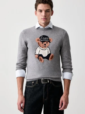Guess sweter męski z wiskozą NAVIN szary