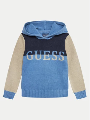 Guess Sweter N4BR01 Z32N0 Granatowy Regular Fit