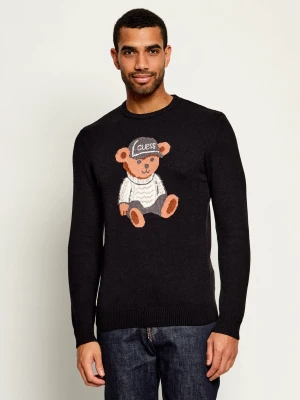GUESS Sweter Navin | Slim Fit czarny