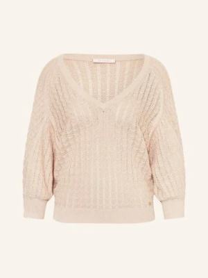 Guess Sweter Rosalyn Z Brokatową Przędzą I Rękawami 3 / 4 beige
