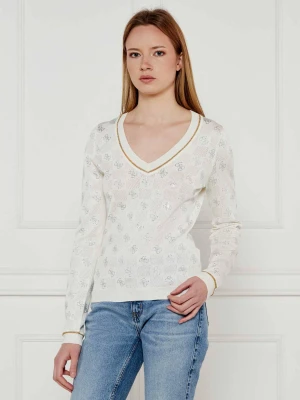 GUESS Sweter ROSIE 4G | Regular Fit ecru