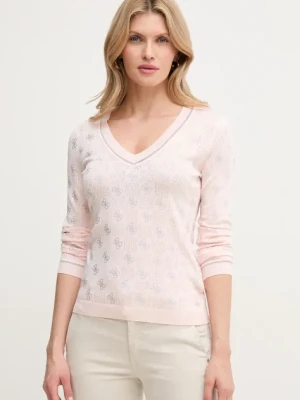 Guess sweter ROSIE damski kolor różowy lekki W5GR07 Z3D60