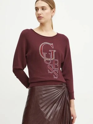 Guess sweter SELENA damski kolor bordowy lekki W4BR01 Z2NQ2